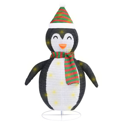 VidaXL Kerstpinguïn decoratief LED 60 cm luxe stof