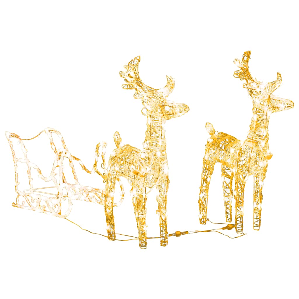 Vidaxl kerstversiering rendieren en slee 160 led's 130 cm acryl