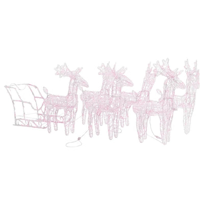 VidaXL Kerstdecoratie rendieren en slee 280x28x55 cm acryl