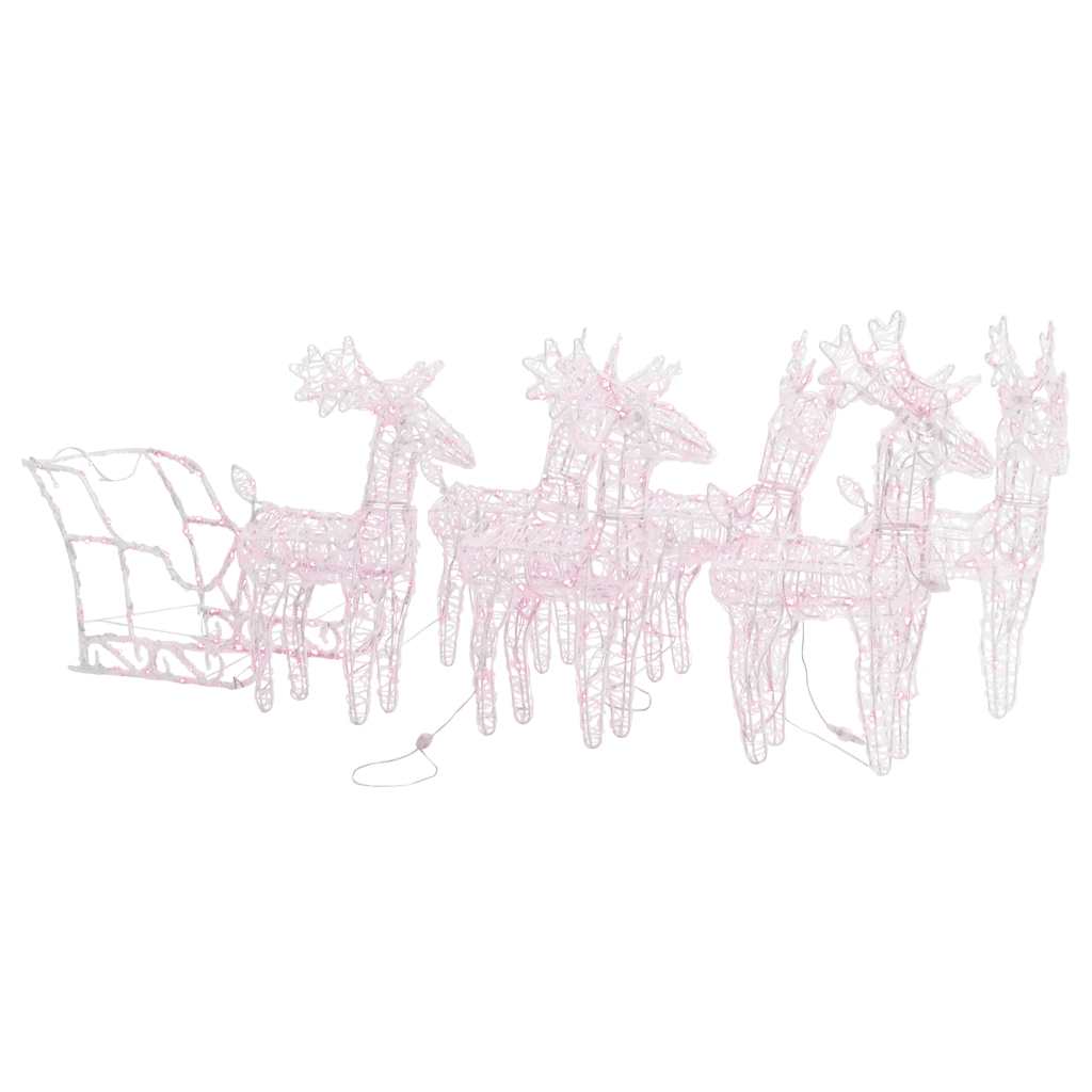 Vidaxl Decoration Reindeer e slitta 280x28x55 cm acrilico