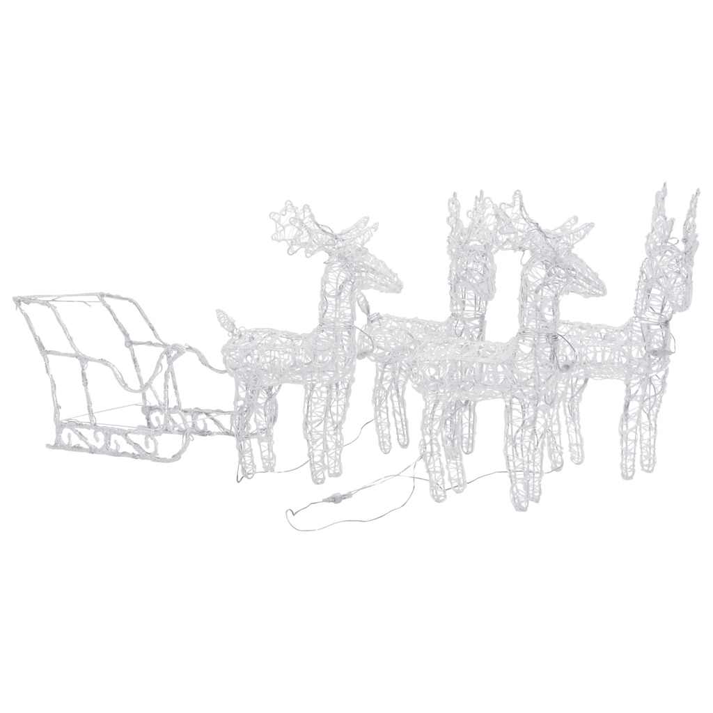 Vidaxl Decoration Reindeer e slitta 280x28x55 cm acrilico