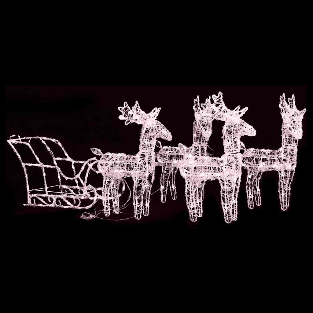 Vidaxl Decoration Reindeer e slitta 280x28x55 cm acrilico