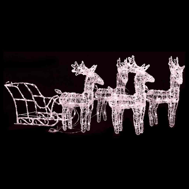 Vidaxl Decoration Reindeer e slitta 280x28x55 cm acrilico