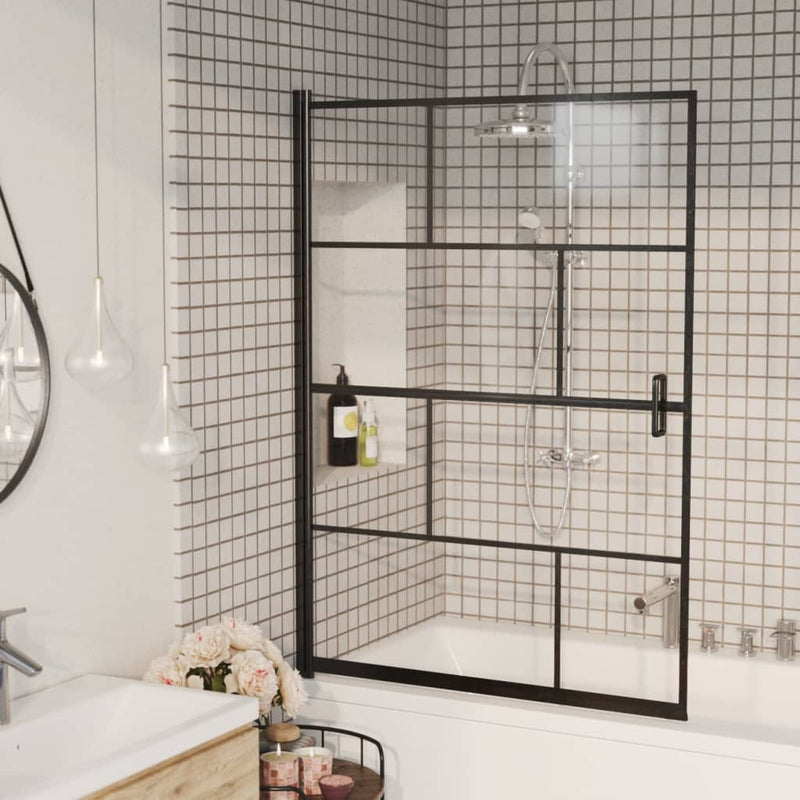 Parete doccia VidaXL 100x140 cm ESG nera