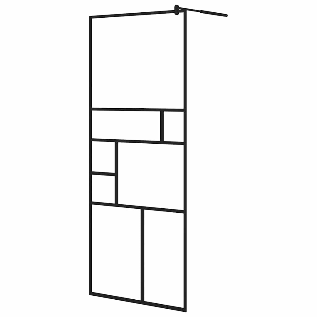 Vidaxl Walk-In Shower Wall 80x195 cm ESG-Glas trasparente e nero