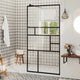 Vidaxl Walk-In Shower Wall 80x195 cm ESG-Glas trasparente e nero
