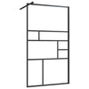 Vidaxl Walk-In Shower Wall 90x195 cm ESG-Glas trasparente e nero