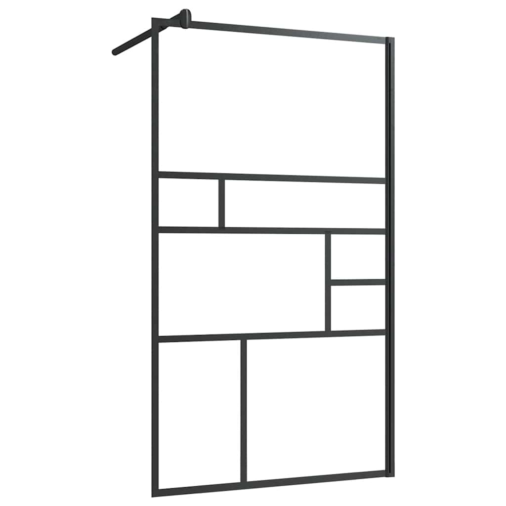 Vidaxl Walk-In Shower Wall 90x195 cm ESG-Glas trasparente e nero