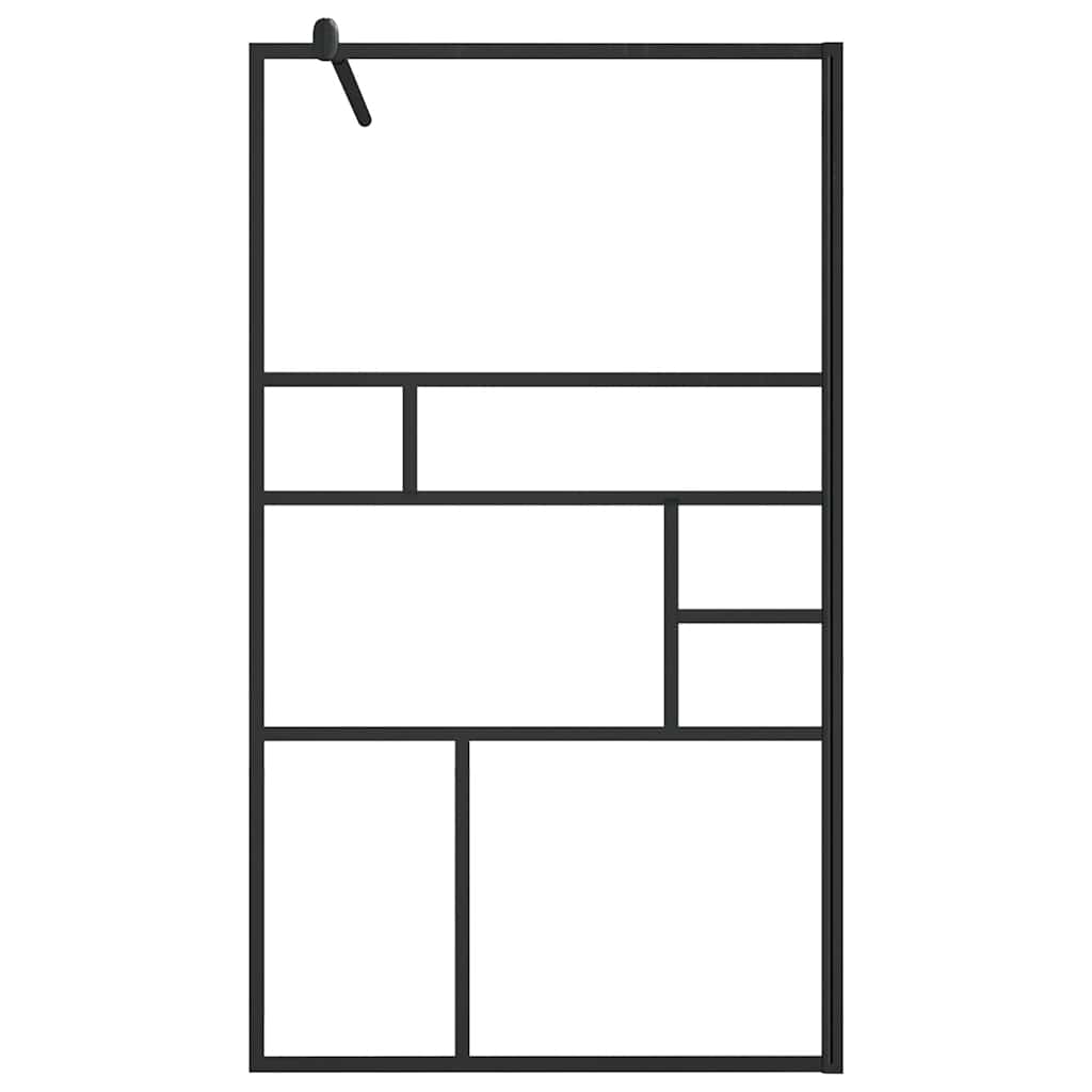 Vidaxl Walk-In Shower Wall 90x195 cm ESG-Glas trasparente e nero