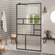 Vidaxl Walk-In Shower Wall 90x195 cm ESG-Glas trasparente e nero
