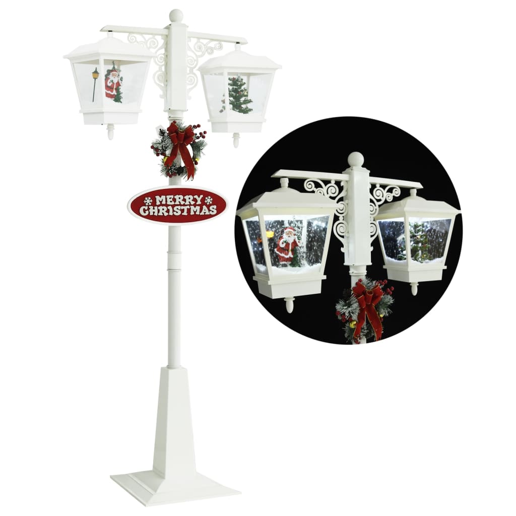 Lampada Vidaxl Straat con Babbo Natale 81x40x188 cm PVC bianco e rosso