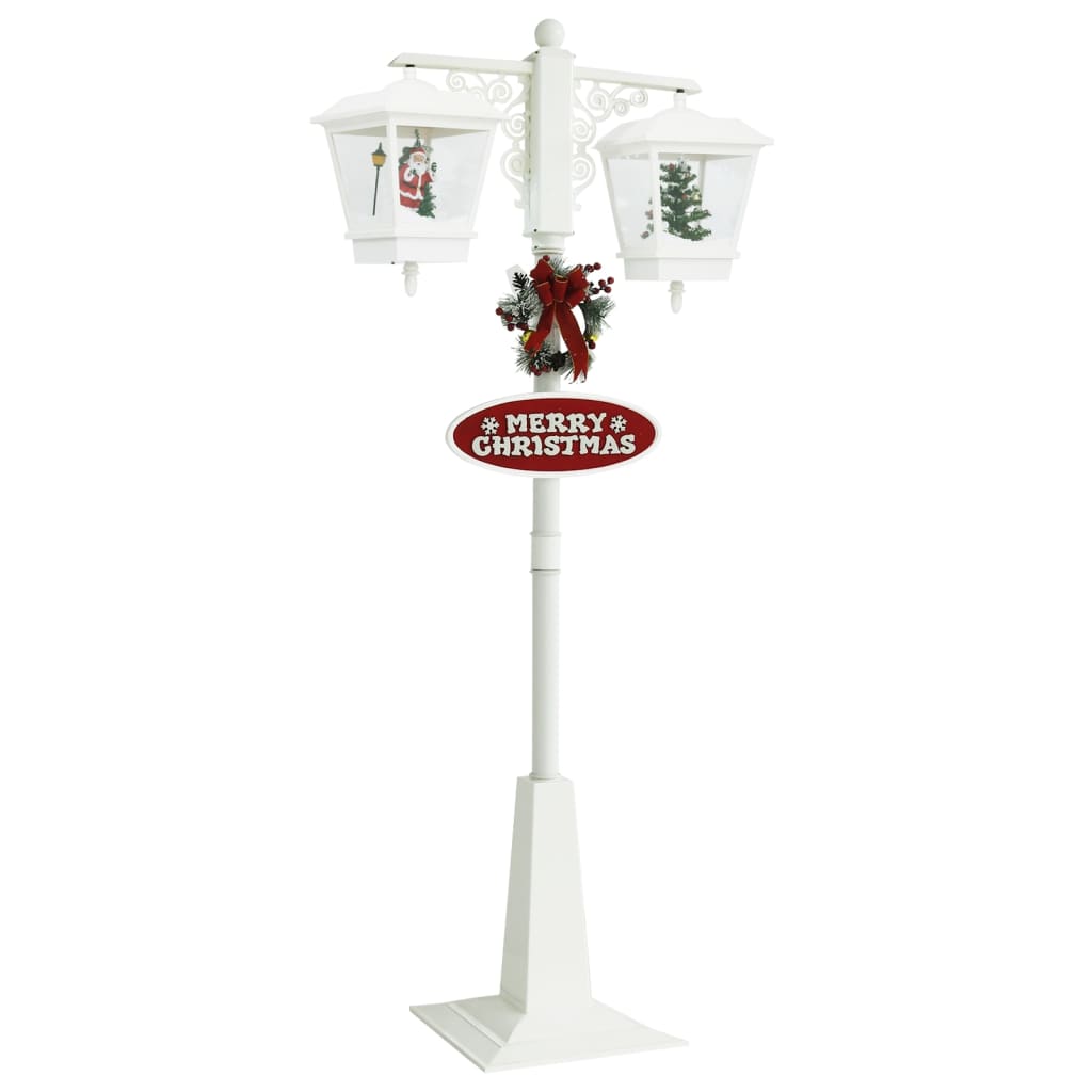 Lampada Vidaxl Straat con Babbo Natale 81x40x188 cm PVC bianco e rosso