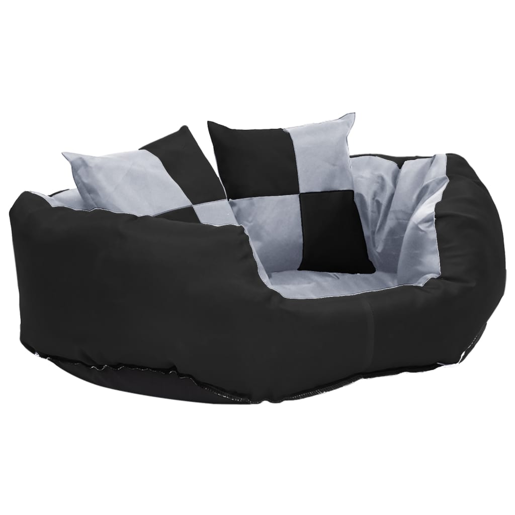 Vidaxl Cojín de perros reversible y lavable 65x50x20 cm de gris y negro