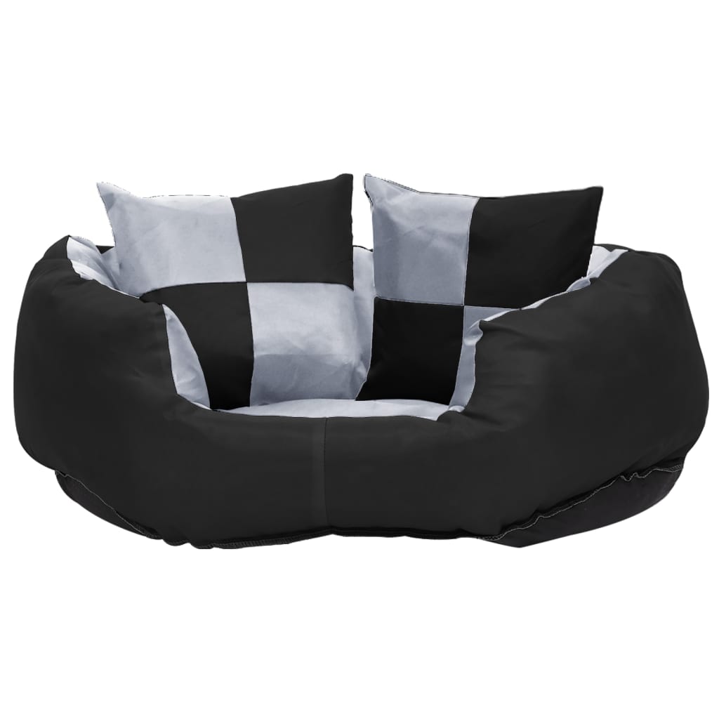 Vidaxl Cojín de perros reversible y lavable 65x50x20 cm de gris y negro