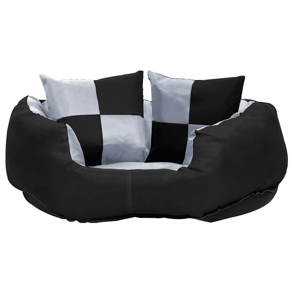 Vidaxl hondenkussen omkeerbaar en wasbaar 65x50x20 cm grijs en zwart