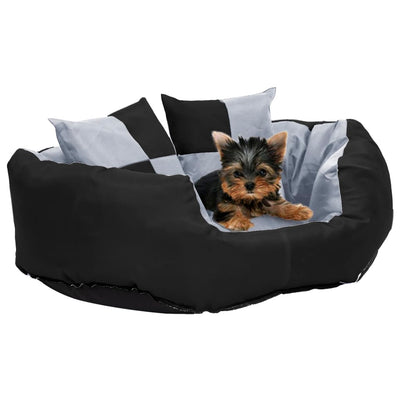 Vidaxl Cojín de perros reversible y lavable 65x50x20 cm de gris y negro