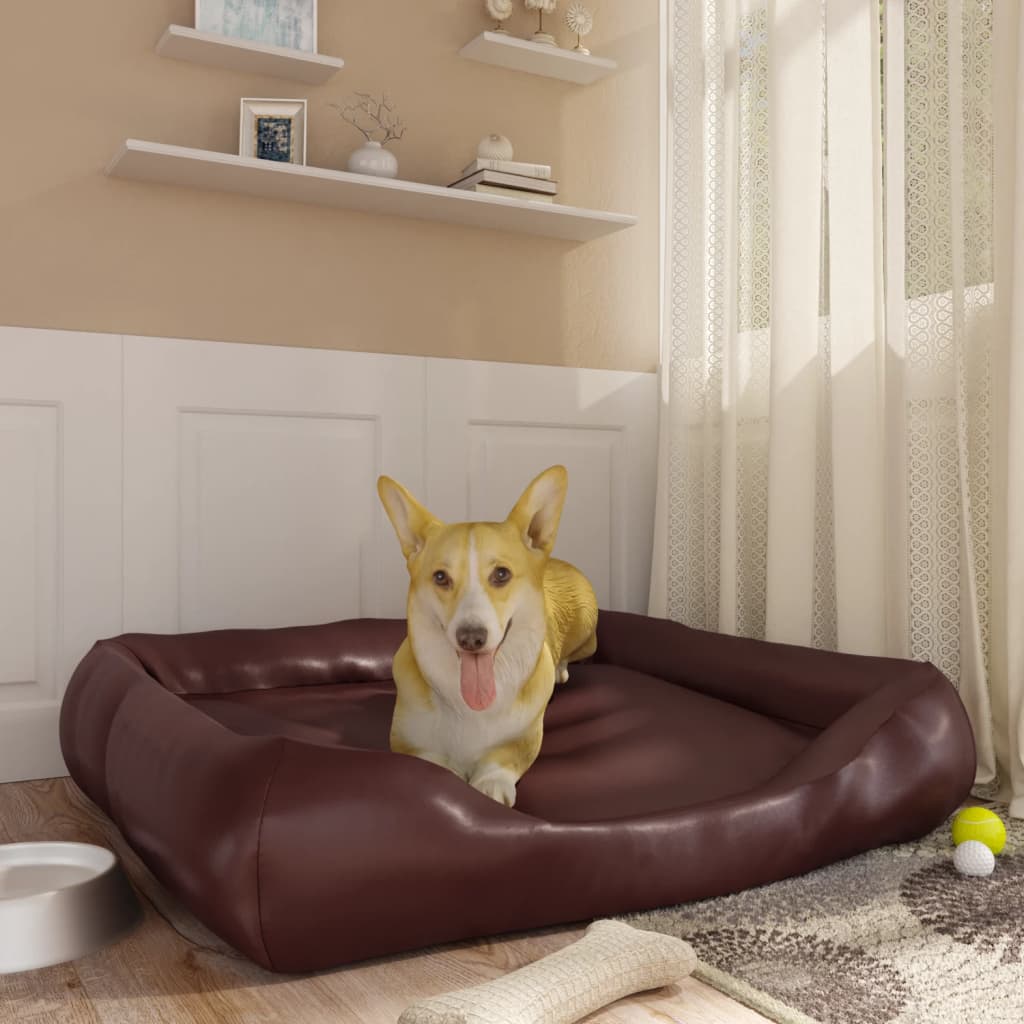 Vidaxl Dog Basket 105x80x25 cm in pelle artificiale marrone