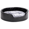 Canasta de perros de Vidaxl 69x59x19 cm peluche y cuero artificial negro y gris