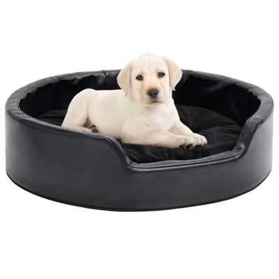 Vidaxl Canasta para perros 69x59x19 Cm peluche y cuero artificial negro