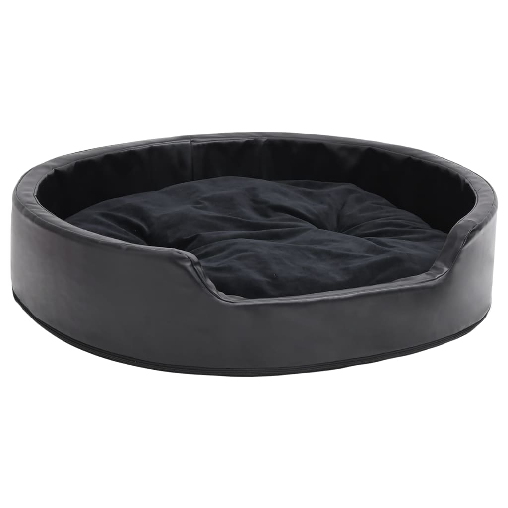 Vidaxl Dog Basket 79x70x19 cm peluche e cuoio artificiale nero
