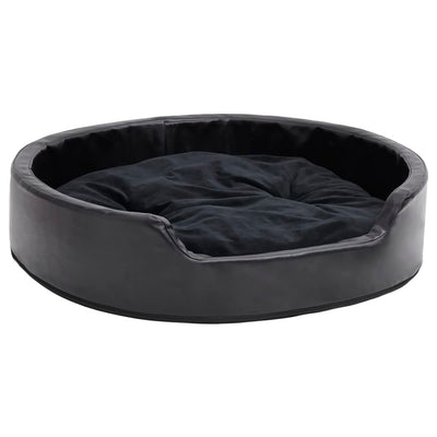 Vidaxl Dog Basket 79x70x19 cm peluche e cuoio artificiale nero