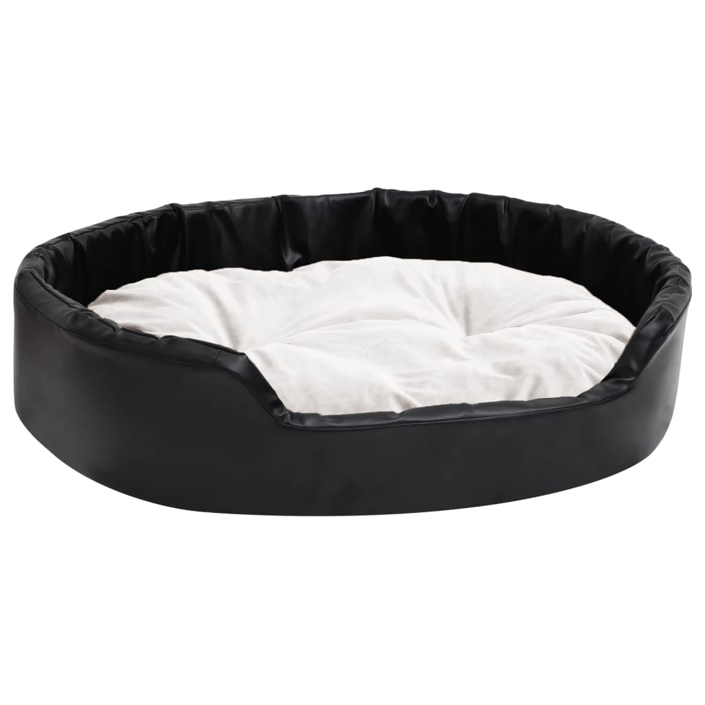 Cesta de perros Vidaxl 90x79x20 cm peluche y cuero artificial negro y beige