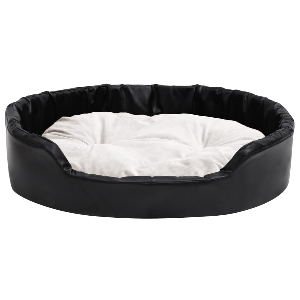 Cesta de perros Vidaxl 90x79x20 cm peluche y cuero artificial negro y beige