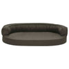 Vidaxl cama para perros lino ergonómico-aspecto 75x53 cm gris oscuro