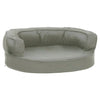 Vidaxl hondenbed ergonomisch linnen-look 60x42 cm grijs