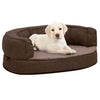 Vidaxl cama para perros lino ergonómico-aspecto 60x42 cm vellón marrón
