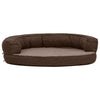 Vidaxl cama para perros lino ergonómico-aspecto 75x53 cm vellón marrón