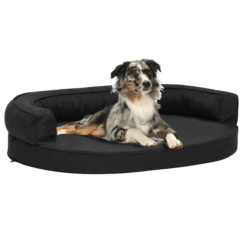 Vidaxl cama para perros lino ergonómico-aspecto 75x53 cm negro