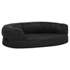 Vidaxl cama para perros lino ergonómico-aspecto 75x53 cm vellón negro