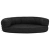 Vidaxl cama para perros lino ergonómico-aspecto 75x53 cm vellón negro