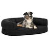 Vidaxl cama para perros lino ergonómico-aspecto 75x53 cm vellón negro