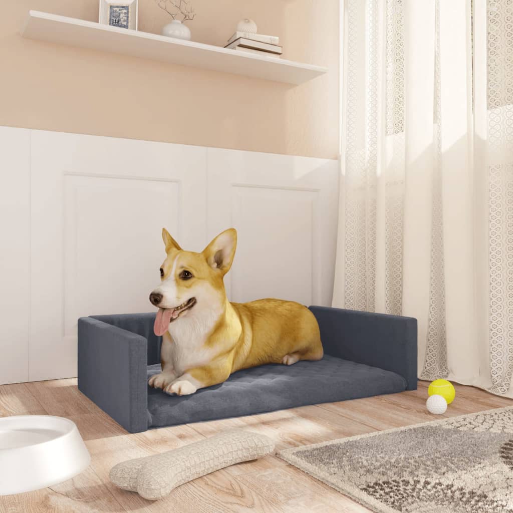 Vidaxl Car cestino per cani lino look 70x45 cm grigio