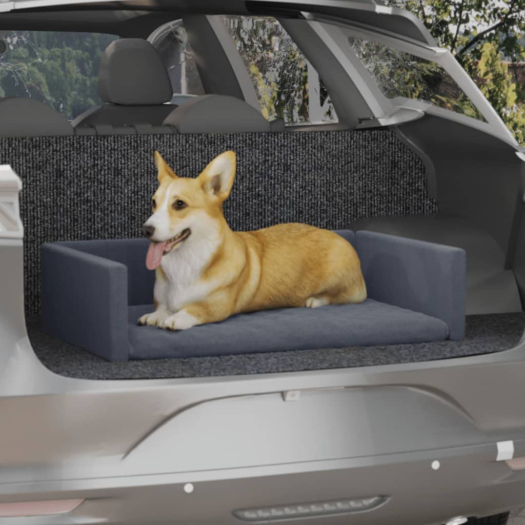 Vidaxl Car cestino per cani lino look 70x45 cm grigio