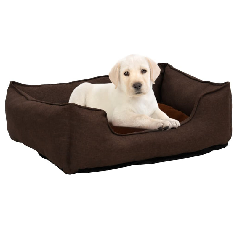 Vidaxl Dog Basked Linen Look 85.5x70x23 cm in pile marrone