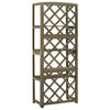 Vidaxl Latwerk con ripiani 55x30x140 cm grigio grigio pino solido