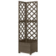 Vidaxl Latwerkplantenbak Corner Model 40x40x150 cm de madera pura gris