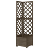 Vidaxl Latwerkplantenbak Corner Model 40x40x150 cm de madera pura gris