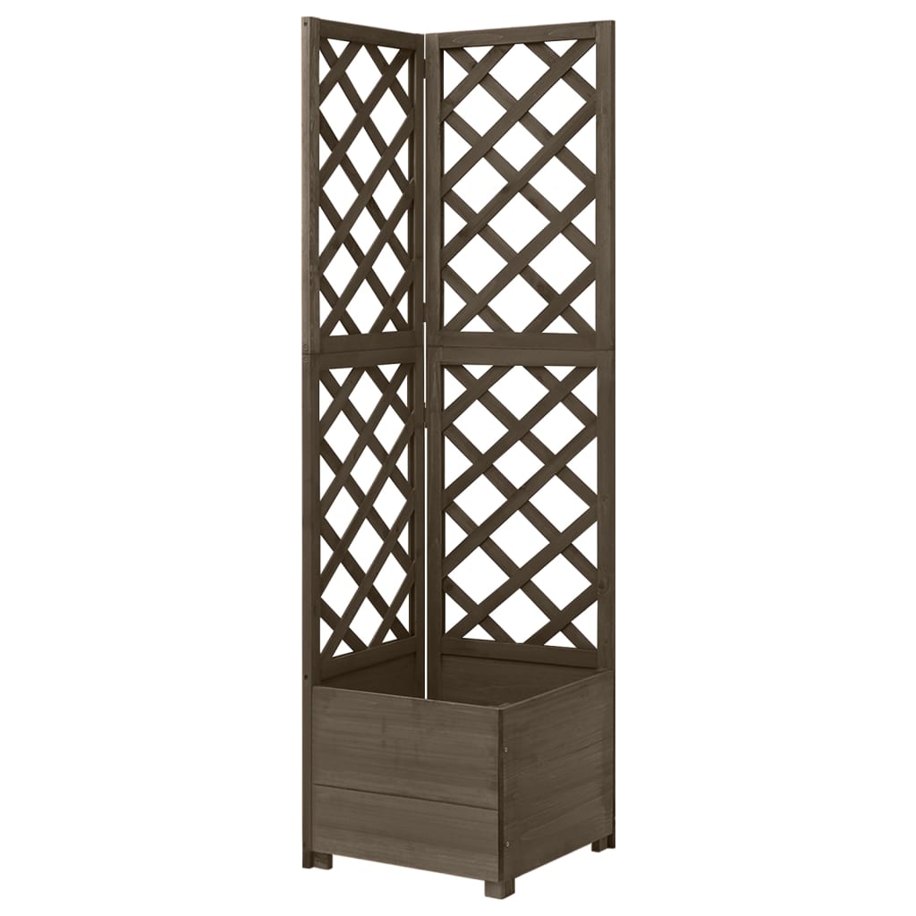 Vidaxl Latwerkplantenbak Corner Model 40x40x150 cm de madera pura gris