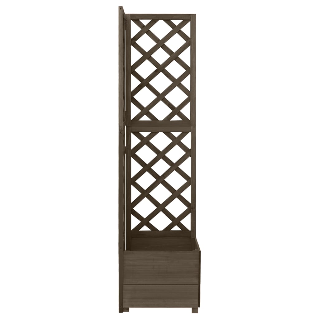 Vidaxl Latwerkplantenbak Corner Model 40x40x150 cm de madera pura gris