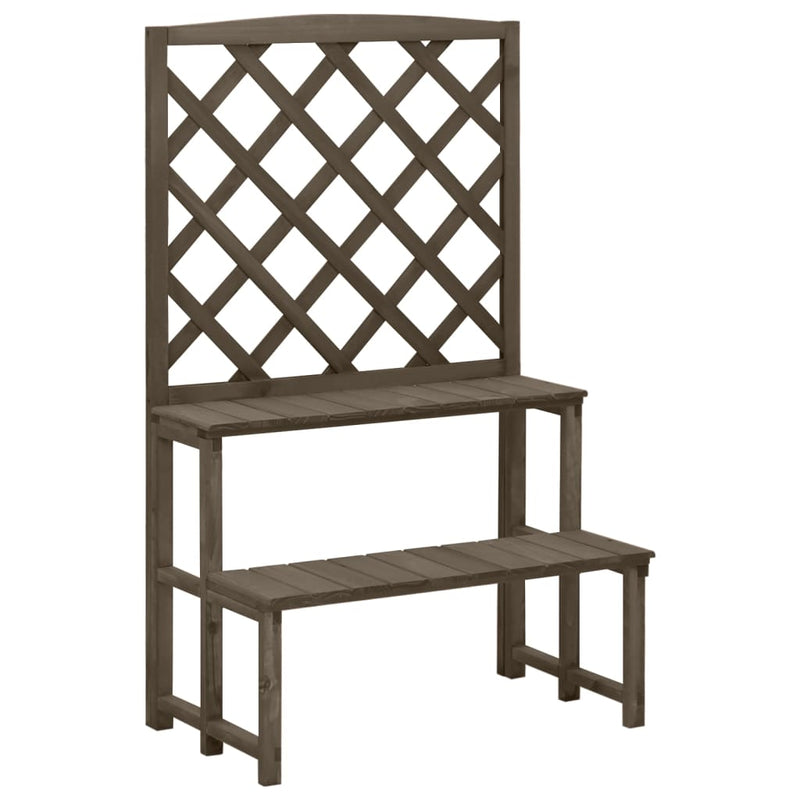 Estante de plantas Vidaxl con slat 70x42x115 cm de gris sólido
