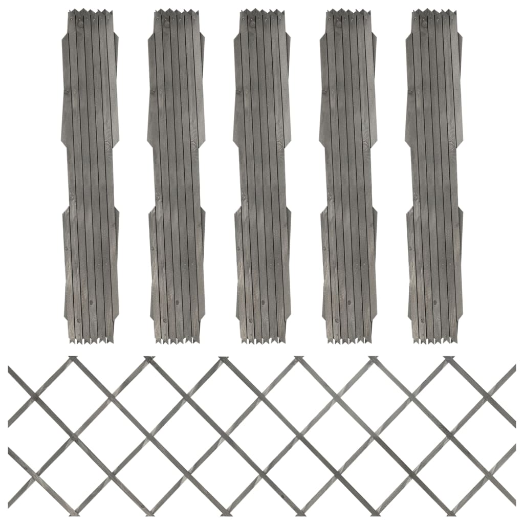 Vidaxl Garden Slat Works 5 ST 180x60 cm Pine Solid Grey
