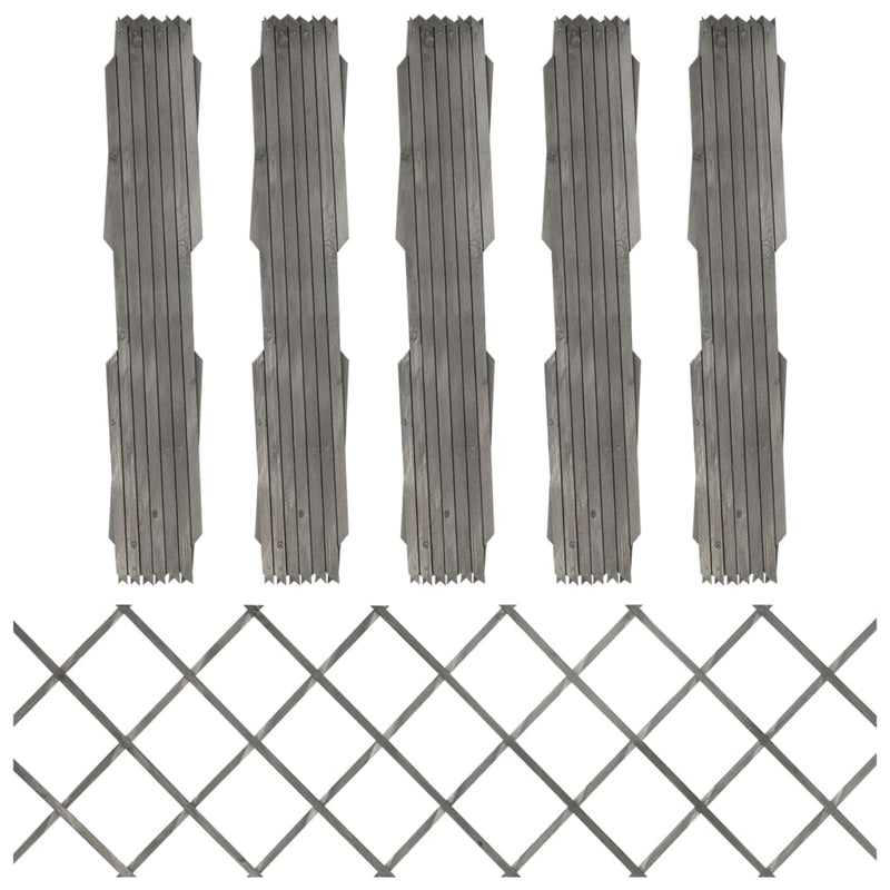 Vidaxl Garden Slat Works 5 ST 180x60 cm Pine Solid Grey