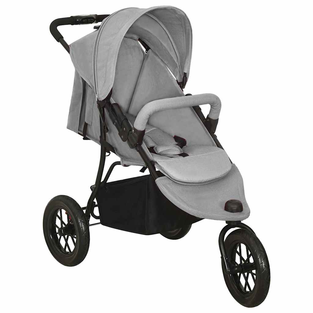 Vidaxl kinderwagen staal lichtgrijs