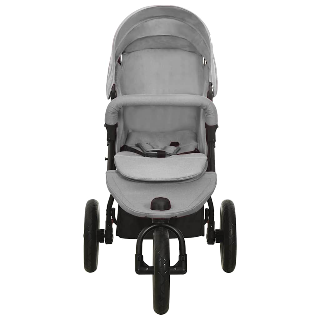 Vidaxl kinderwagen staal lichtgrijs