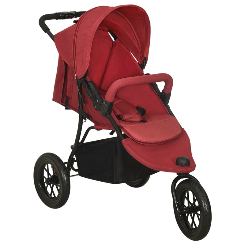 vidaXL Passeggino Acciaio Rosso