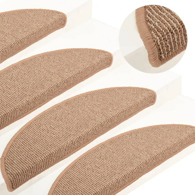 Esteras de escalera de Vidaxl 15 st 56x17x3 cm marrón claro